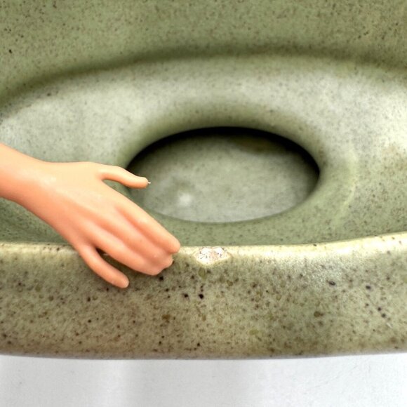 Vintage Haeger Pottery Green Oval Compote Planter Mid Century - Picture 7 of 16